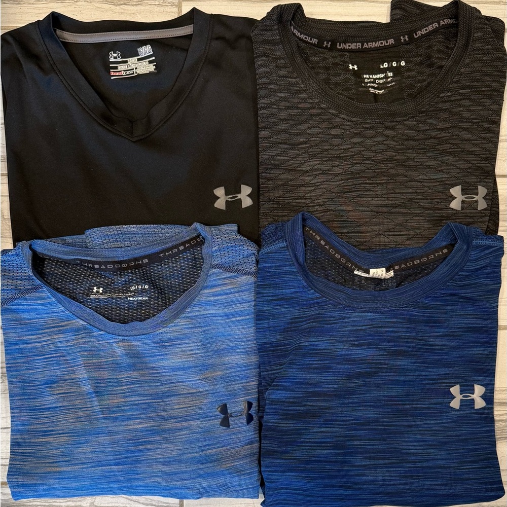 4 large men’s under armour shirts for 1 price